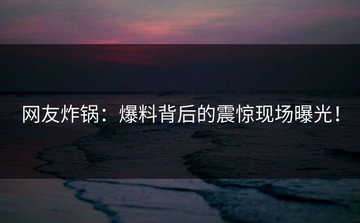 网友炸锅：爆料背后的震惊现场曝光！