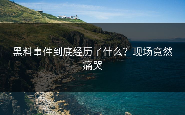 黑料事件到底经历了什么？现场竟然痛哭