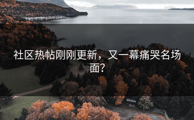 社区热帖刚刚更新，又一幕痛哭名场面？
