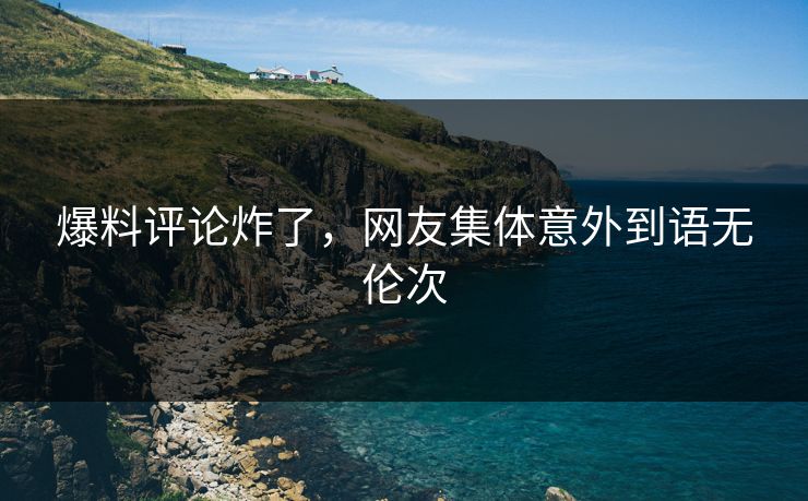 爆料评论炸了，网友集体意外到语无伦次