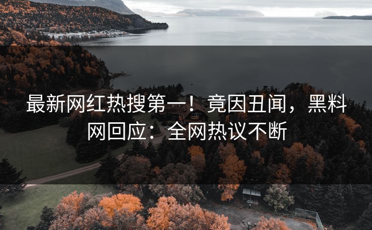 最新网红热搜第一！竟因丑闻，黑料网回应：全网热议不断