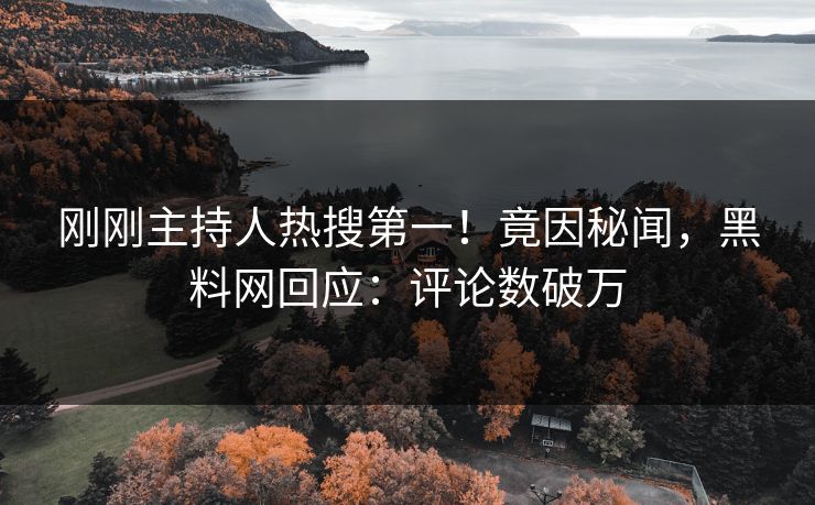 刚刚主持人热搜第一！竟因秘闻，黑料网回应：评论数破万