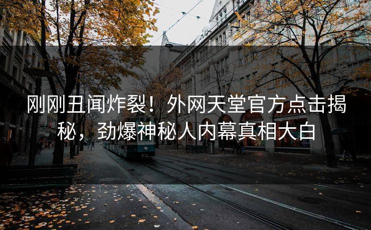刚刚丑闻炸裂！外网天堂官方点击揭秘，劲爆神秘人内幕真相大白